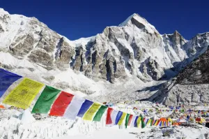 Mountain Prints: Everest Base Camp Prayer Flags Print