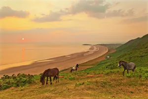 United Kingdom Travel Photography Prints: Rhossili Bay, Gower Peninsula, Wales, United Kingdom, Europe