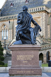 Dundee Scotland Prints: Robert Burns Statue, Albert Square, Dundee, Scotland