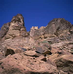 Rock formations near the path up Jabal Rum to the Lawrence Rock formations near the path up Jabal Rum to the Lawrence