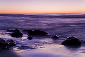 Rocks and beach at sunset, La Jolla, San Diego County, California, United States of America Rocks and beach at sunset, La Jolla, San Diego County, California, United States of America