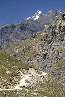 Rough road along Chenab Valley between Lahaul and Spiti Rough road along Chenab Valley between Lahaul and Spiti