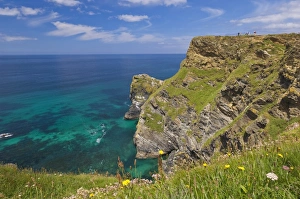 Rugged North Cornwall coastline at Hells Mouth Bay, Hudder Down, Cornwall Rugged North Cornwall coastline at Hells Mouth Bay, Hudder Down, Cornwall