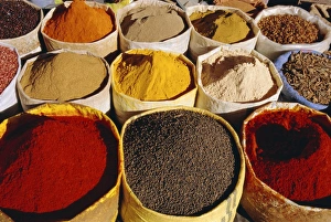 Moroccan Spices Prints: Sacks of spices
