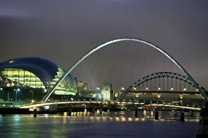 The Sage and the Tyne and Millennium Bridges at night, Gateshead/Newcastle upon Tyne The Sage and the Tyne and Millennium Bridges at night, Gateshead/Newcastle upon Tyne