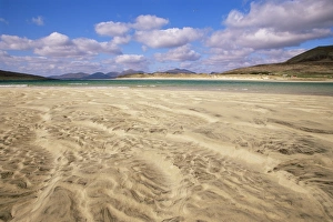 Outer Hebrides Beaches Prints: Sand patterns and view of hills