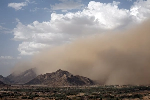 A sandstorm near the Sudanese border, Eritrea, Africa A sandstorm near the Sudanese border, Eritrea, Africa