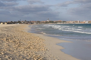 Sandy beach of Santa Maria, Sal, Cape Verde Islands, Atlantic, Africa Sandy beach of Santa Maria, Sal, Cape Verde Islands, Atlantic, Africa