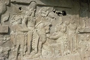 Prints of Sassanian reliefs, Bishapur, Iran, Middle East Related Prints: Sassanian Relief Print, Bishapur, Iran