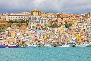 European Seaside Resorts Prints: Sciacca harbour, Sciacca, Agrigento district, Sicily, Italy, Mediterranean, Europe