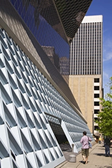 US City Landmarks Prints: Seattle Public Library, Seattle, Washington State, United States of America