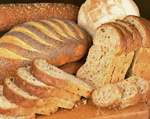Homemade Bread Recipes Prints: A selection of bread loaves and bread slices
