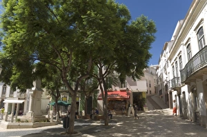 Portugal Street Scene Prints: A shady square