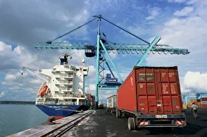Prints of Ship to Shore, Container Terminal, Mombasa Harbour, Kenya, East Africa, Africa Kenya Prints: Ship to Shore: Mombasa Harbour Print