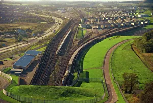 Shuttle entering and Eurostar leaving the Channel Tunnel, seen from Castle Hill Shuttle entering and Eurostar leaving the Channel Tunnel, seen from Castle Hill