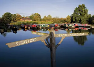 Signpost at the junction of the Stratford and Grand Union Canals, Kingswood Junction Signpost at the junction of the Stratford and Grand Union Canals, Kingswood Junction