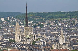 Skyline, Notre Dame Cathedral and town seen from St. Catherine Mountain Skyline, Notre Dame Cathedral and town seen from St. Catherine Mountain