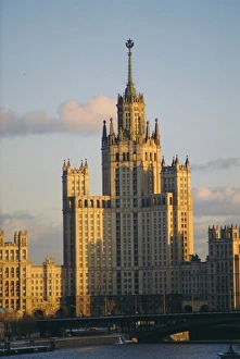Prints of Skyscraper by the Moskva River, Moscow, Russia One of seven such skyscrapers built in the late 1940s and early 1950s Russian Architecture Prints: Skyscraper Print by the Moskva River