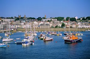 Small boats at St Peter Port, Guernsey, Channel Islands, UK Small boats at St Peter Port, Guernsey, Channel Islands, UK