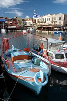 Small fishing boats, Old Venetian harbor, Rethymno, Crete, Greek Islands, Greece, Europe Small fishing boats, Old Venetian harbor, Rethymno, Crete, Greek Islands, Greece, Europe