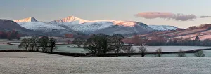 Snow covered Pen y Fan in frost, Llanfrynach, Usk Valley, Brecon Beacons National Park Snow covered Pen y Fan in frost, Llanfrynach, Usk Valley, Brecon Beacons National Park