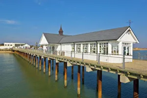 Southwold pier looking back towards the shore in the early afternoon sunshine Southwold pier looking back towards the shore in the early afternoon sunshine
