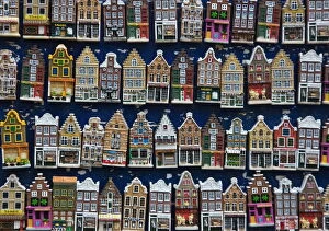 The Netherlands Collection: Souvenir house shaped refrigerator magnets, Amsterdam, Netherlands, Europe