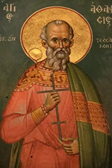 Macedonia Prints: St. Athanasos Greek Orthodox Icon Print, Thessaloniki, Greece