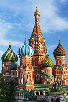 Prints of St. Basils Cathedral in Red Square, UNESCO World Heritage Site, Moscow, Russia, Europe Russian Architecture Prints: St. Basils Cathedral Print, Moscow, Russia