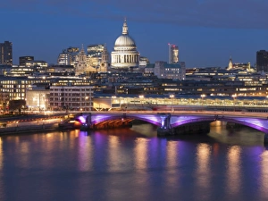 St. Pauls Cathedral and Blackfriars Bridge at dusk, London, England, United Kingdom, Europe St. Pauls Cathedral and Blackfriars Bridge at dusk, London, England, United Kingdom, Europe