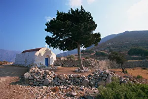 St. Stephanos chapel, Tilos, Dodecanese, Greek Islands, Greece, Europe St. Stephanos chapel, Tilos, Dodecanese, Greek Islands, Greece, Europe
