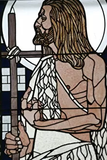 Am Steinhof Collection: Stained glass by Koloman Moser of Saint Jean, Am Steinhof church (Church Leopold), Vienna
