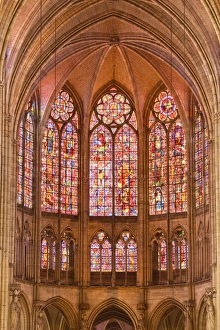 Stained glass windows above the choir in Saint-Pierre-et-Saint-Paul de Troyes cathedral Stained glass windows above the choir in Saint-Pierre-et-Saint-Paul de Troyes cathedral