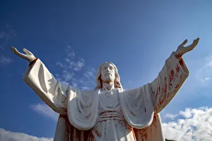 Prints of Statue of Jesus Christ with open arms in Delaj, Montenegro, Europe Montenegro Prints: Delaj Jesus Christ Open Arms Print