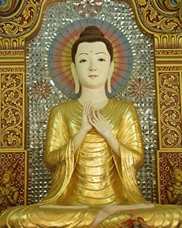 Southeast Asian Buddhist Art Prints: Statue of a seated Buddha