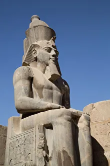 Seated Ramses II Statue in Luxor Temple, Egypt