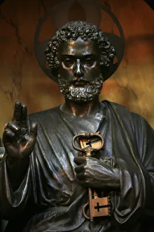 Statue of St. Peter in Saint-Joseph-des-Carmes church, Paris, France, Europe Statue of St. Peter in Saint-Joseph-des-Carmes church, Paris, France, Europe