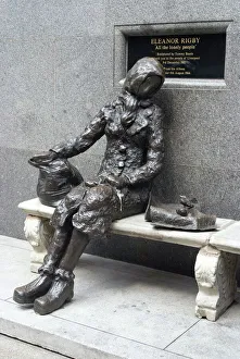 Statue by Tommy Steele of the eponymous woman of the Beatles song, Eleanor Rigby Statue by Tommy Steele of the eponymous woman of the Beatles song, Eleanor Rigby