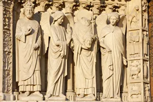 UNESCO World Heritage Site Paris Prints: Statues including the Emperor Constantine and St. Denis carrying his head