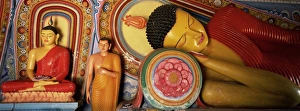 Sri Lankan Buddhism Prints: Statues of seated