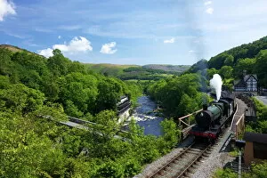 Engine Collection: Steam train pulls out of Berwyn station on the Llangollen Heritage Railway