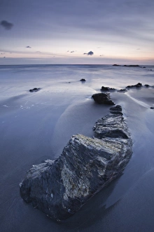 Cornwall Sunset Prints: The Strangles beach on the north Cornwall coastline at sunset
