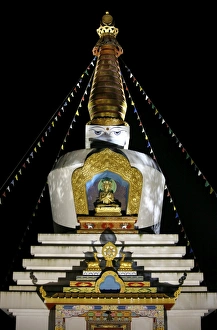 Stupa at Vajradhara-Ling temple, Aubry-le-Panthou, Orne, France, Europe Stupa at Vajradhara-Ling temple, Aubry-le-Panthou, Orne, France, Europe