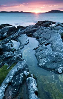 Sunet from Seilebost beach, Isle of Harris, Outer Hebrides, Scotland, United Kingdom Sunet from Seilebost beach, Isle of Harris, Outer Hebrides, Scotland, United Kingdom