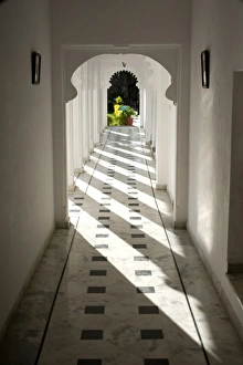Rajasthan Travel Destinations Prints: Sunlight on Moghul style passageway, Udaipur, Rajasthan, India, Asia