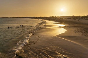 Sunset at the beach in Santa Maria, Praia de Santa Maria, Baia de Santa Maria, Sal Island Sunset at the beach in Santa Maria, Praia de Santa Maria, Baia de Santa Maria, Sal Island