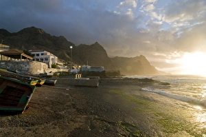 Sunset at coast of San Antao, Ponta do Sol, Cape Verde Islands, Atlantic, Africa Sunset at coast of San Antao, Ponta do Sol, Cape Verde Islands, Atlantic, Africa