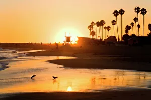 Sunset at Corona del Mar Beach, Newport Beach, Orange County, California Sunset at Corona del Mar Beach, Newport Beach, Orange County, California