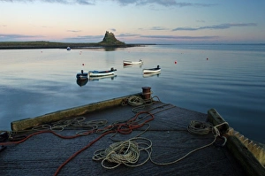 Sunset at Lindisfarne Castle, Holy Island, Northumberland, England, United Kingdom Sunset at Lindisfarne Castle, Holy Island, Northumberland, England, United Kingdom
