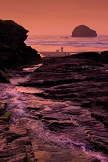Sunset In England Prints: Sunset, Trebarwith Strand, Cornwall, England, United Kingdom, Europe